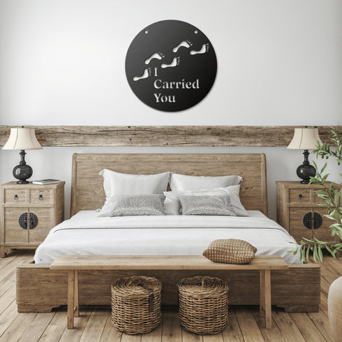 #181 - Footprints in the Sand Circle Metal Wall Art