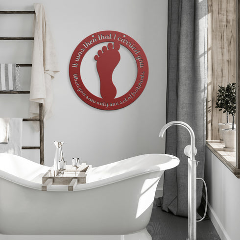 #182 - Big Footprint in the Sand Metal Wall Art