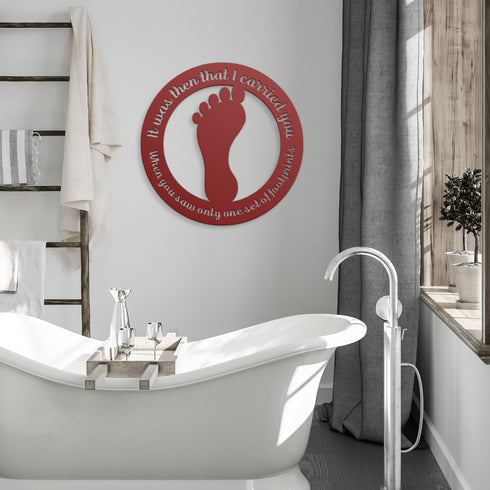 #182 - Big Footprint in the Sand Metal Wall Art