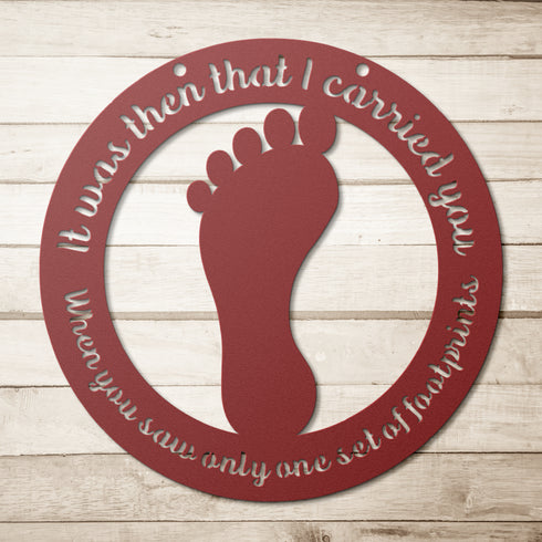 #182 - Big Footprint in the Sand Metal Wall Art