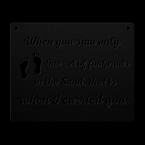 #183 - Footprints in the Sand Square Metal Wall Art