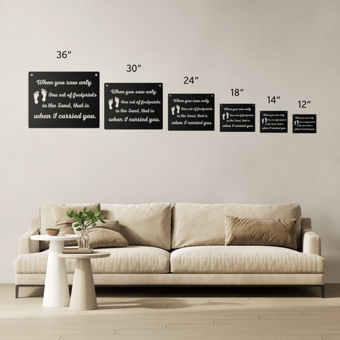 #183 - Footprints in the Sand Square Metal Wall Art