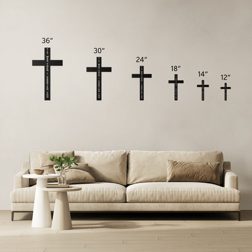 #184 - Footprints in the Sand on a Cross Metal Wall Art