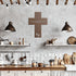 #185 - Footprints in the Sand Cross Metal Wall Art