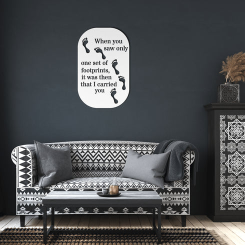 #186 - Footprints in the Sand Rounded Rectangle Metal Wall Art