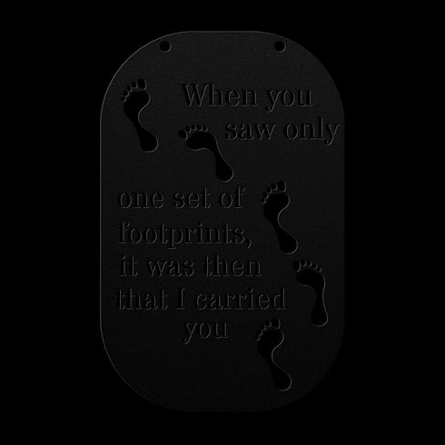 #186 - Footprints in the Sand Rounded Rectangle Metal Wall Art