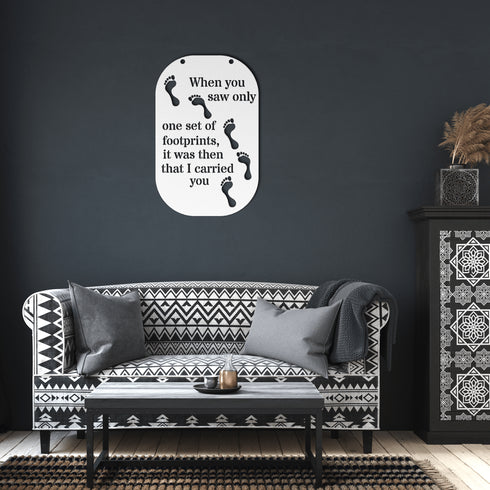 #186 - Footprints in the Sand Rounded Rectangle Metal Wall Art
