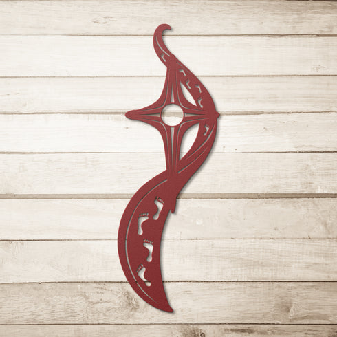 #187 -Footprints in the Sand Path to the Star Metal Sign Wall Art