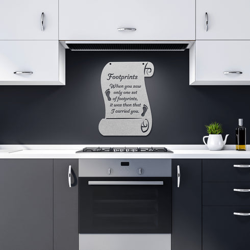 #190 - Footprints in the Sand Metal Wall Art Paper Shape