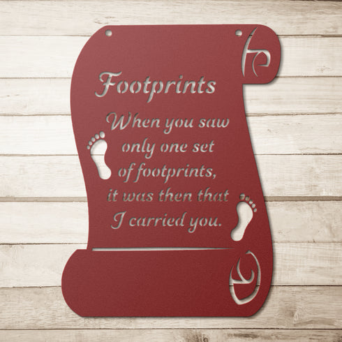 #190 - Footprints in the Sand Metal Wall Art Paper Shape
