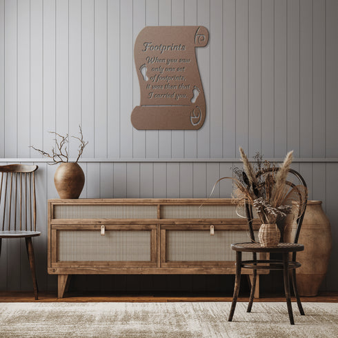 #190 - Footprints in the Sand Metal Wall Art Paper Shape