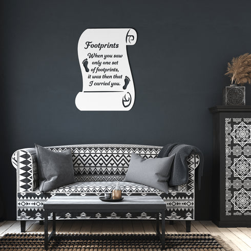 #190 - Footprints in the Sand Metal Wall Art Paper Shape