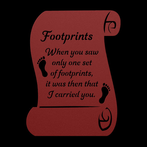 #190 - Footprints in the Sand Metal Wall Art Paper Shape