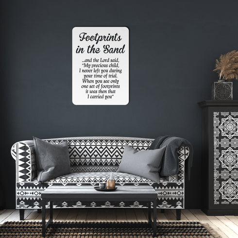 #191 - Footprints in the Sand Metal Wall Art