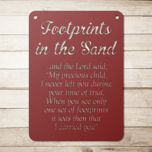 #191 - Footprints in the Sand Metal Wall Art