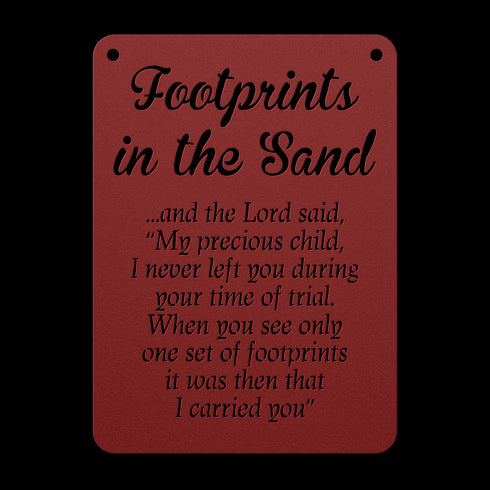#191 - Footprints in the Sand Metal Wall Art