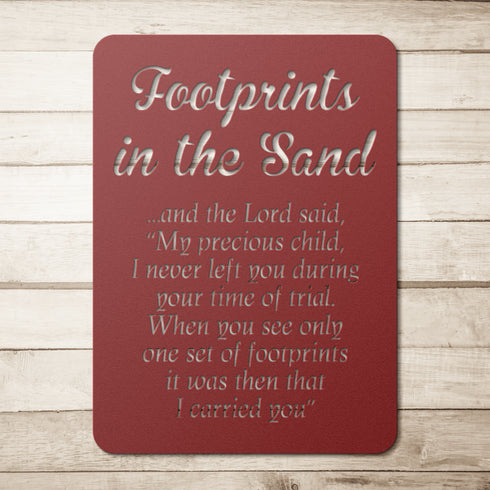 #191 - Footprints in the Sand Metal Wall Art