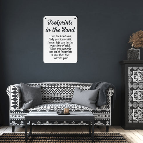 #191 - Footprints in the Sand Metal Wall Art