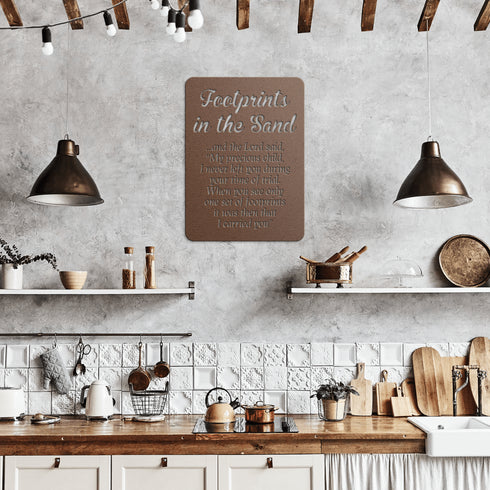 #191 - Footprints in the Sand Metal Wall Art