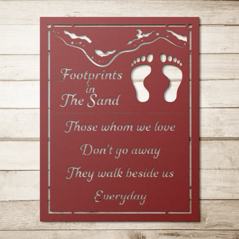 #193 - Footprints in the Sand Metal Wall Art