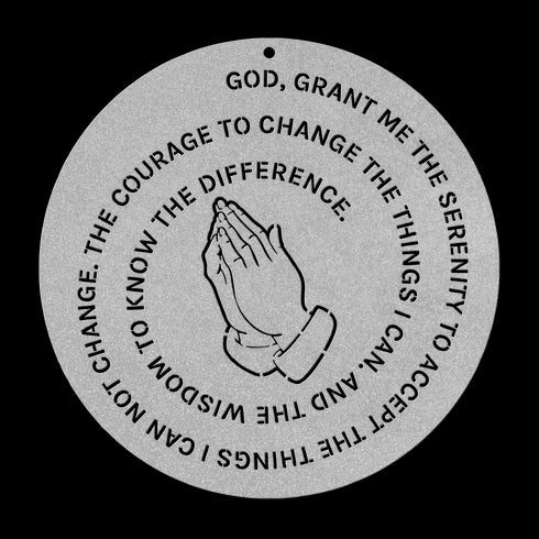 #194 - Serenity Prayer & Hands Praying Metal Wall Art