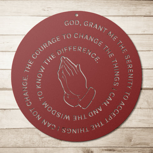 #194 - Serenity Prayer & Hands Praying Metal Wall Art