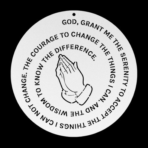 #194 - Serenity Prayer & Hands Praying Metal Wall Art