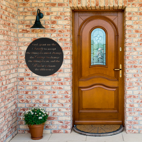 #197 - Serenity Prayer Round Metal Wall Art