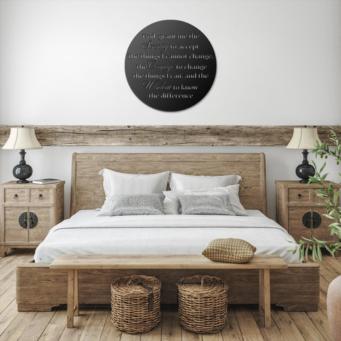 #197 - Serenity Prayer Round Metal Wall Art