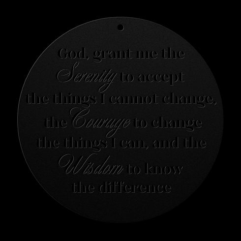 #197 - Serenity Prayer Round Metal Wall Art