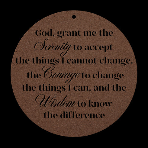 #197 - Serenity Prayer Round Metal Wall Art