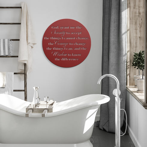 #197 - Serenity Prayer Round Metal Wall Art