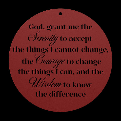 #197 - Serenity Prayer Round Metal Wall Art