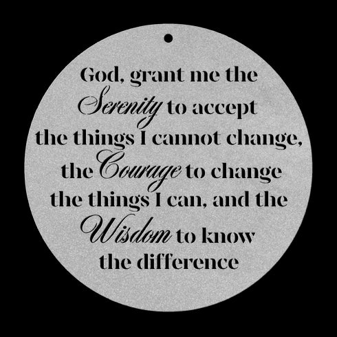 #197 - Serenity Prayer Round Metal Wall Art