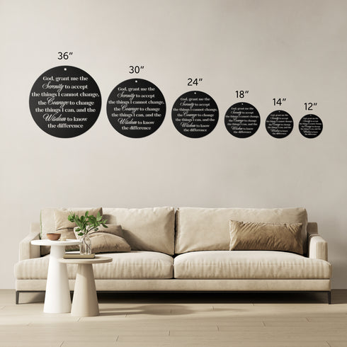 #197 - Serenity Prayer Round Metal Wall Art