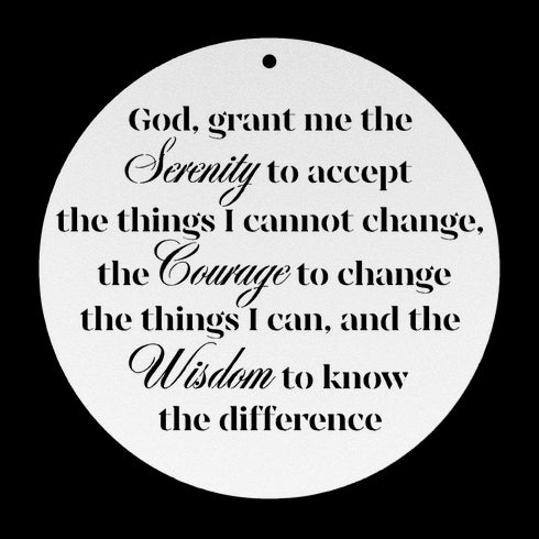 #197 - Serenity Prayer Round Metal Wall Art