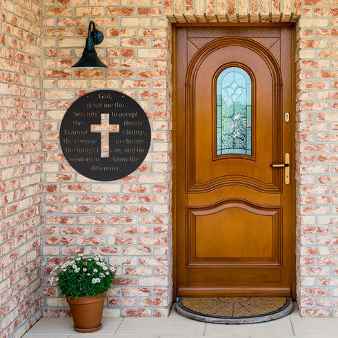 #198 - Serenity Prayer Cross Metal Wall Art
