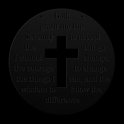 #198 - Serenity Prayer Cross Metal Wall Art