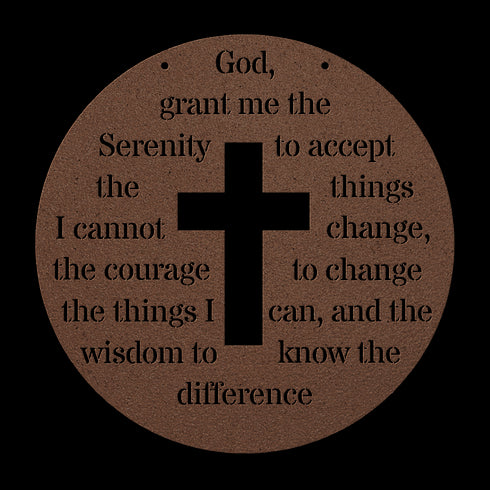 #198 - Serenity Prayer Cross Metal Wall Art