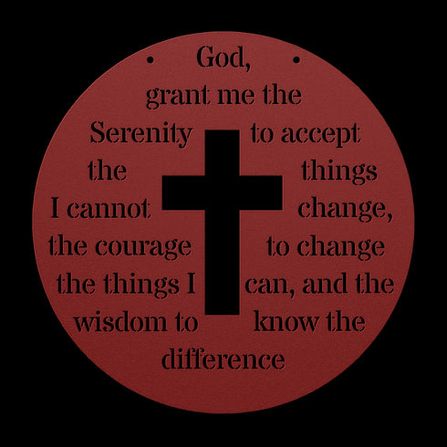 #198 - Serenity Prayer Cross Metal Wall Art