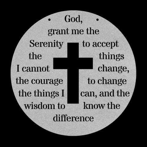 #198 - Serenity Prayer Cross Metal Wall Art