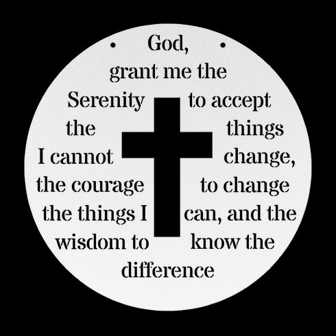 #198 - Serenity Prayer Cross Metal Wall Art
