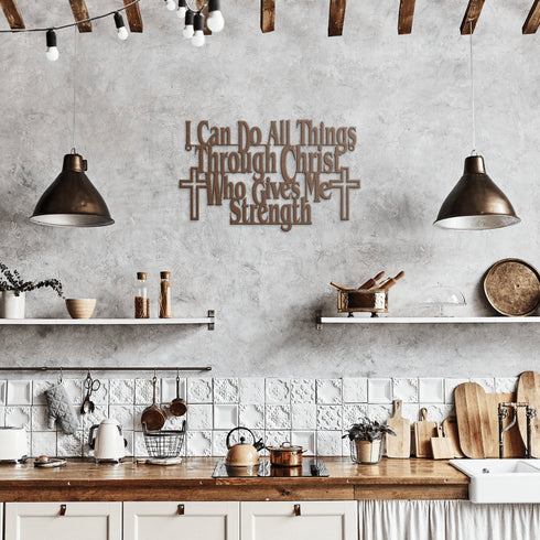 Philippians 4:13 “I can do all things through Christ who gives me strength” metal wall art #168