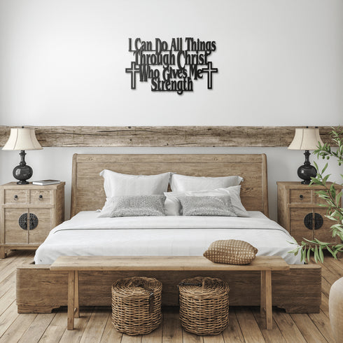 Philippians 4:13 “I can do all things through Christ who gives me strength” metal wall art #168