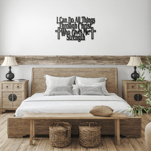 Philippians 4:13 “I can do all things through Christ who gives me strength” metal wall art #168