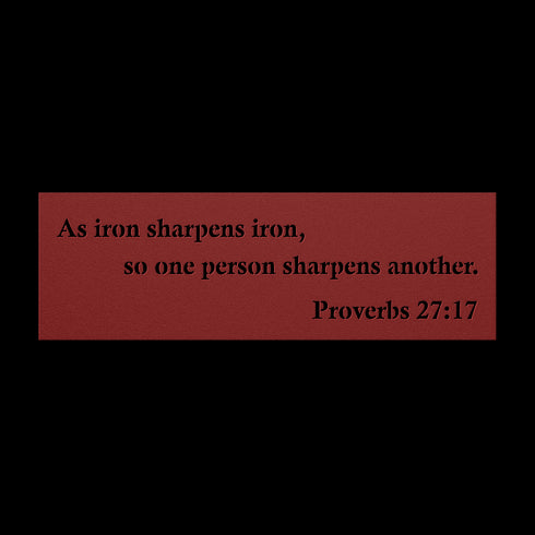 Proverbs 27:17 “As iron sharpens iron, so one person sharpens another” metal wall art #162