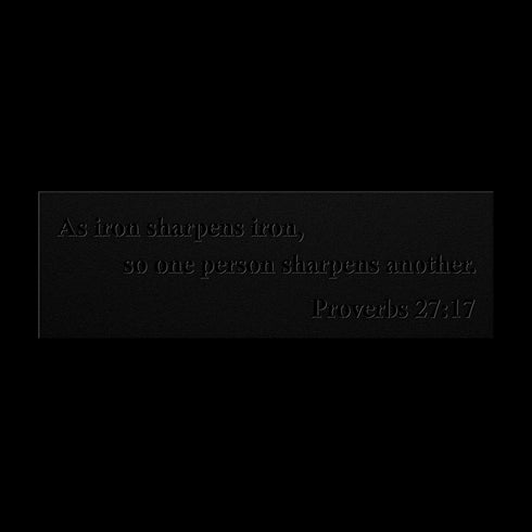 Proverbs 27:17 “As iron sharpens iron, so one person sharpens another” metal wall art #162