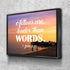 1 John 3:18 Actions are Louder than Words Canvas Wall Art Print