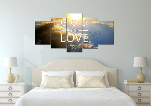 1 John 4:16 God is Love Canvas Wall Art Print