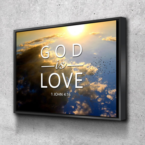 1 John 4:16 God is Love Canvas Wall Art Print